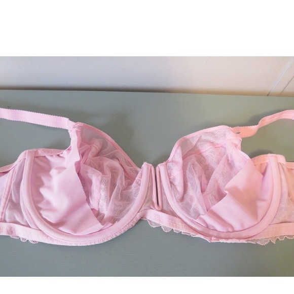 Auden Unlined Lace Underwire Balconette Bra Blush Pink Size 42C - Picture 6 of 9